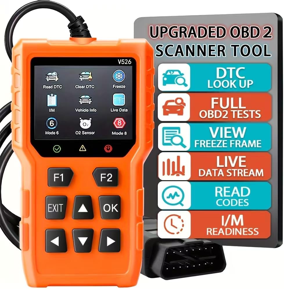 V526 OBD2 Scanner Diagnostic Tool, Check Erase Engine Light Fault Code Scanner Tool, DTC, Data Stream, I/M Readiness, Car & Truck Scan Tool for All Vehicles Since 1996