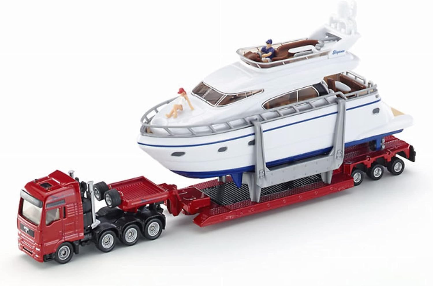 siku 1849, Heavy Load Transporter with Yacht, 1:87, Metal,Plastic, Multicolour, Rubber tyres