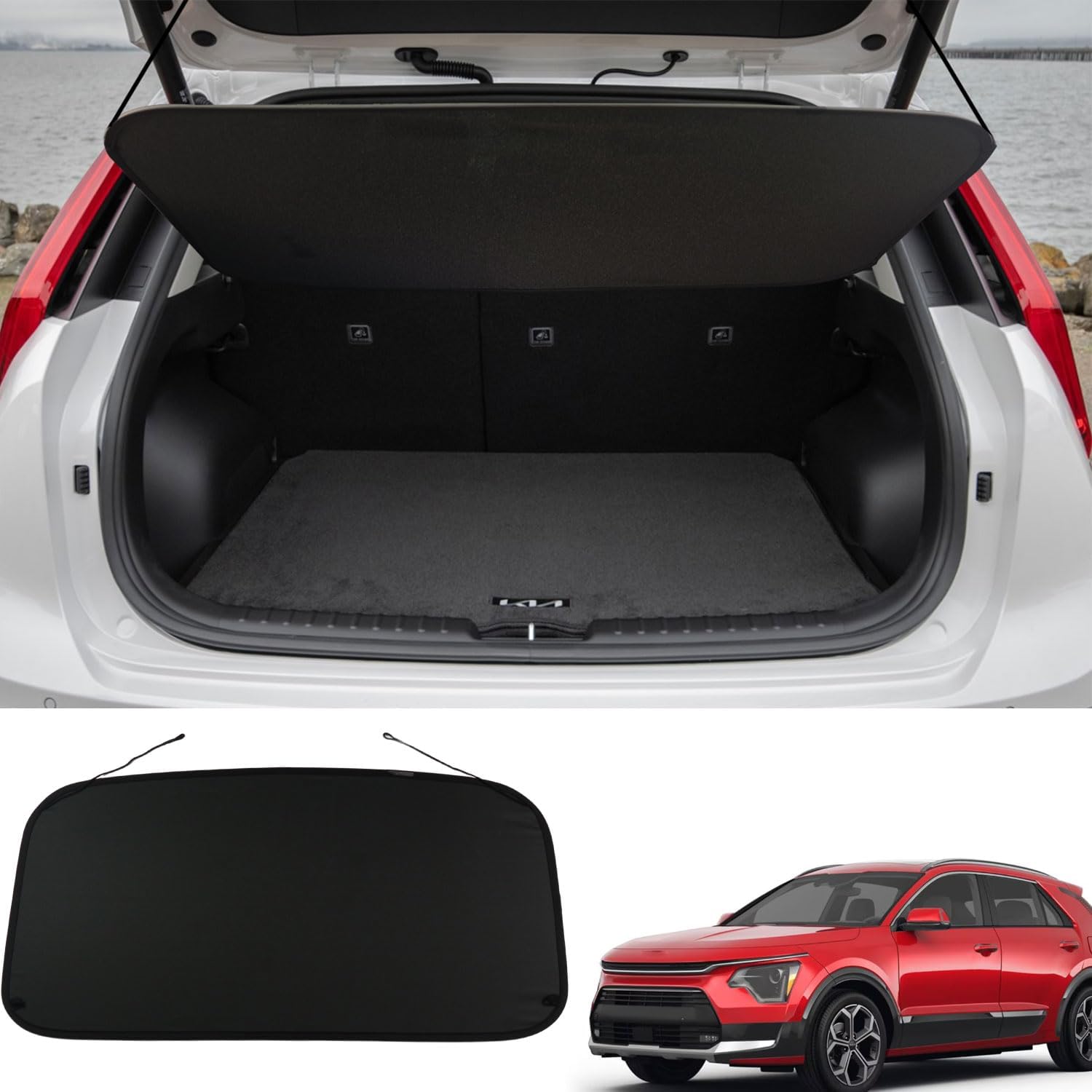 Marretoo for Kia NIRO Cargo Cover 2023 2024 2025 2026 for Kia NIRO Accessories Black Trunk Cover Security Shield Shade