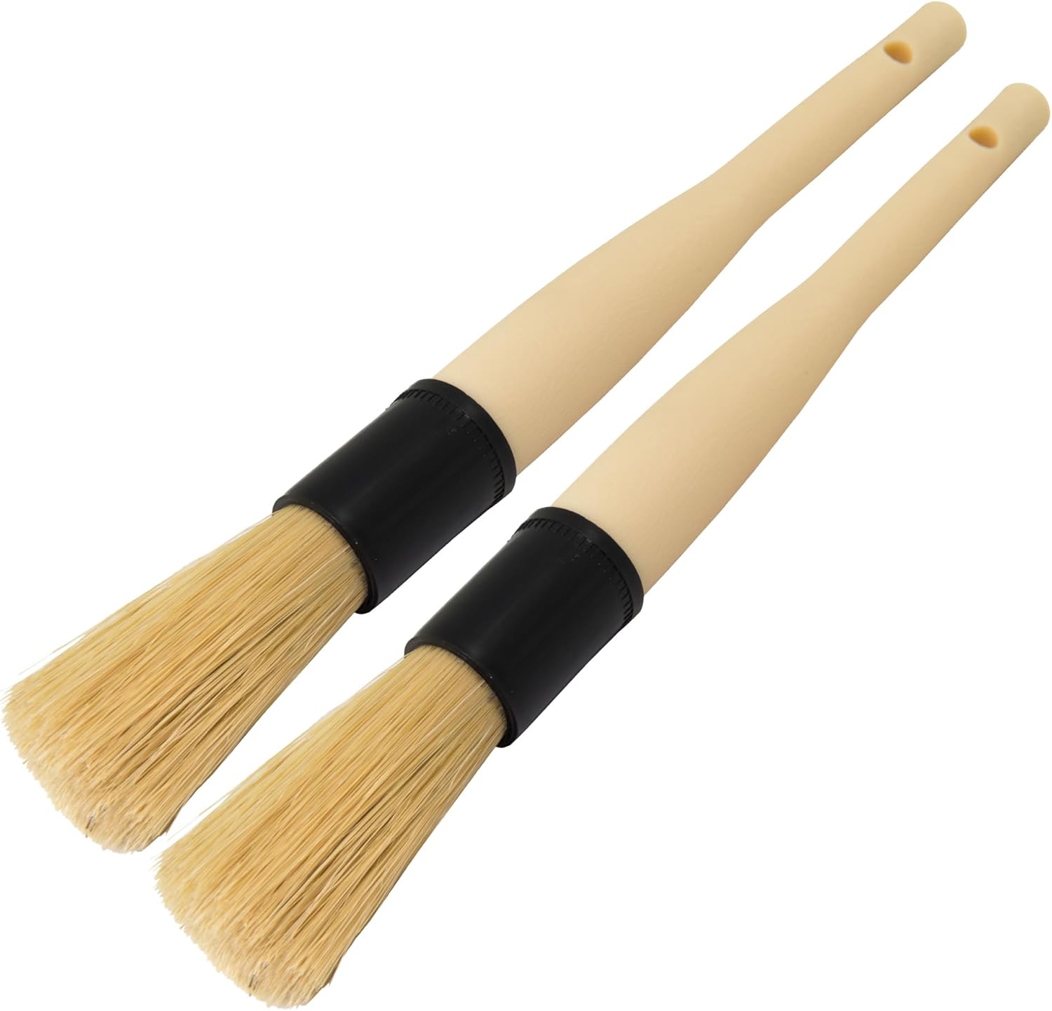 Chemical Guys Boars Hair Soft Detail Detailing Brush (2 Pack) – Gentle Natural Bristle Brushes for Interior, Emblems, Wheels & Sensitive Surfaces