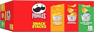 Pringles Potato Crisps Chips, Lunch Snacks, On-the-Go Snacks, Snack Stacks, Variety Pack, 12.9oz Box (18 Cups)
