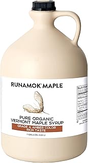 Runamok Organic Grade A Amber Maple Syrup, 1 Gallon - Premium Vermont Maple Syrup for Chefs