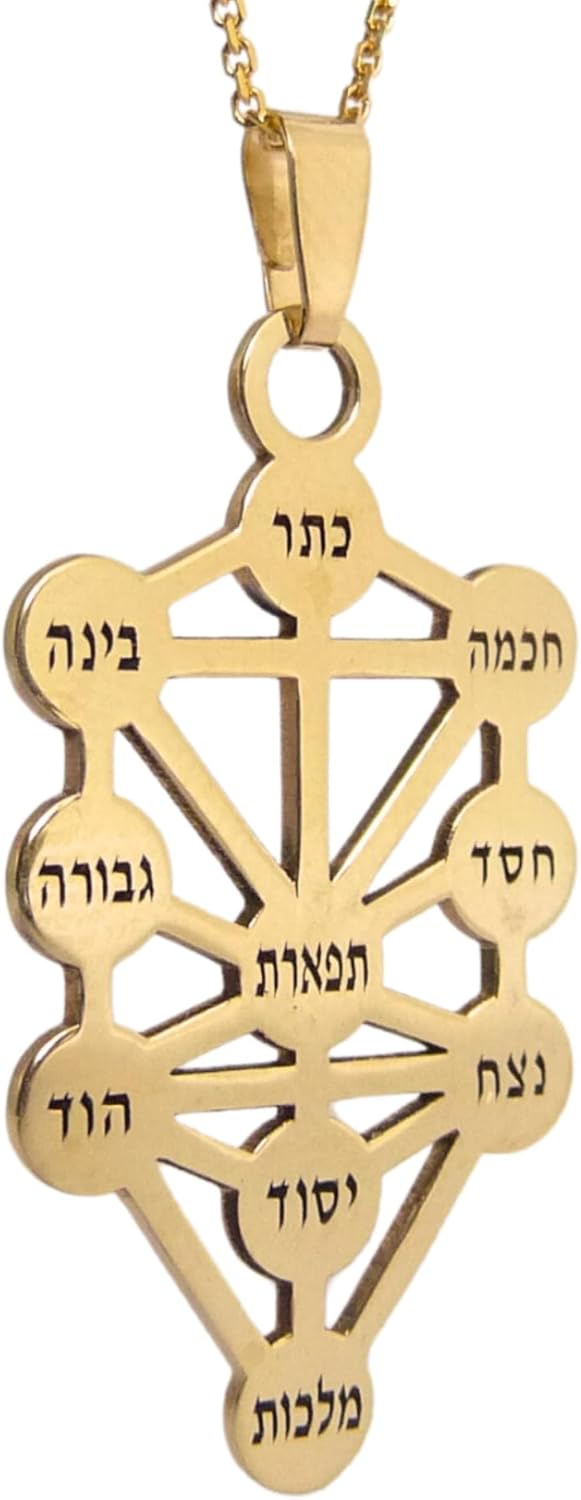 GORGEOUS BEAUTY&CARE 14K Gold - The Ten Sefirot - Pendant In The Shape Of The Tree Of Life - Jewish/Hebrew Kabbalah Jewelry - ***Only The Pendant***