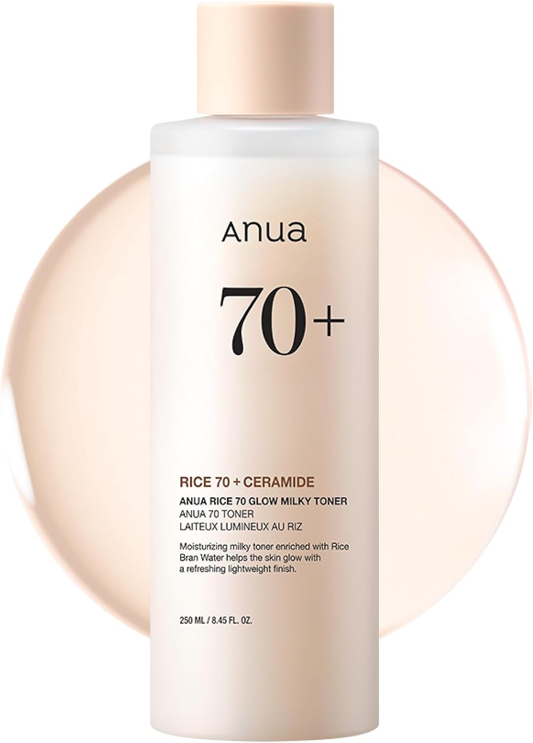 Anua Rice 70 Glow Milky Toner, Non Comedogenic, Korean Skincare, 8.45 fl.oz