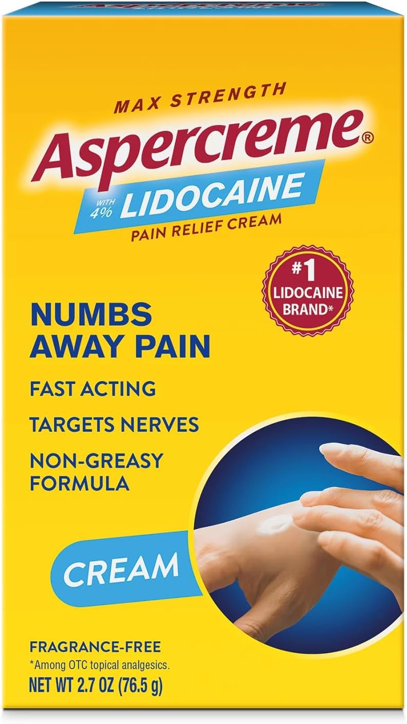 Aspercreme Lidocaine Pain Relief Cream, Moisturizing Aloe, 2.7 oz.