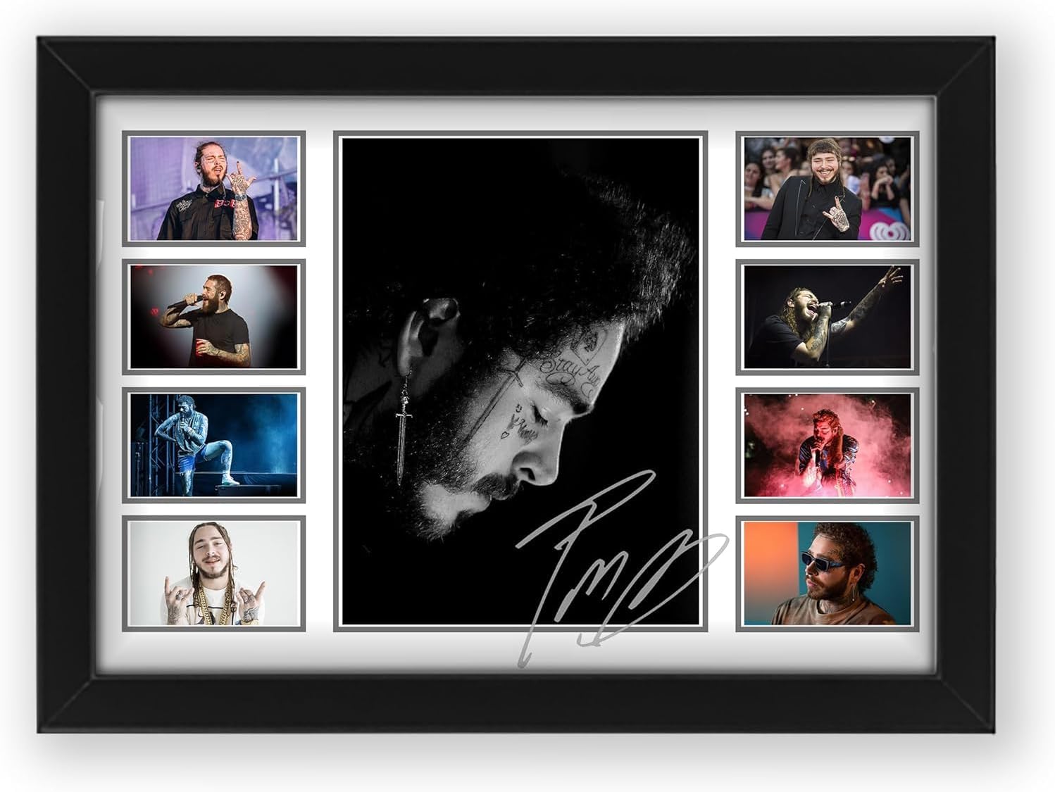 Post Malone Signed Poster Print - Limited Edition Autograph Fan Gift – Collectible Memorabilia Merchandise (Framed A4 (30x21cm))