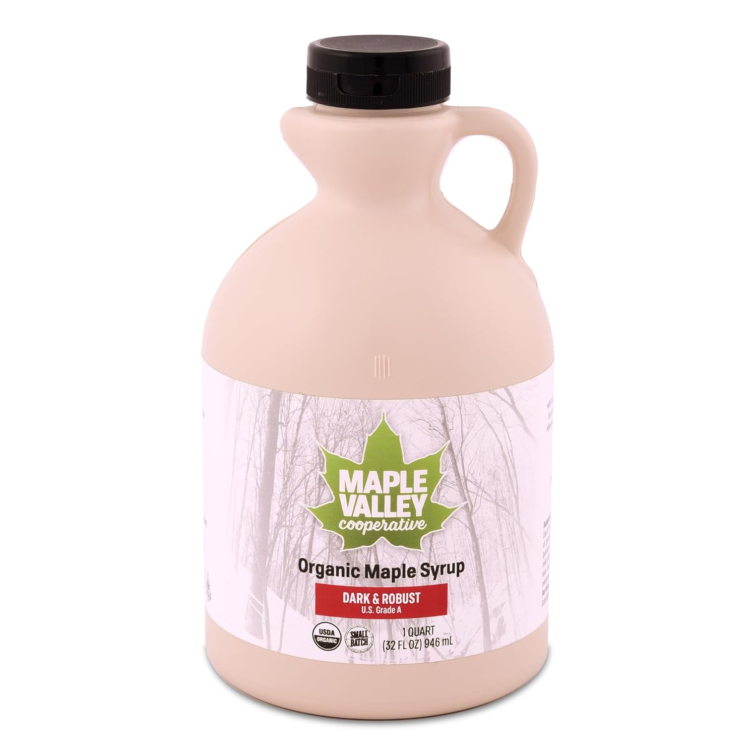 Maple Valley Pure Organic Maple Syrup 32 Oz. Grade A Dark Robust Maple Syrup *Formerly Grade B* in Bpa-free Plastic Jug
