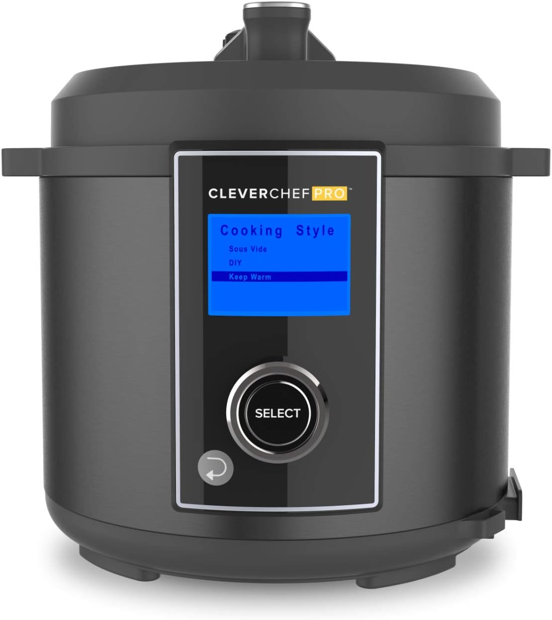 CleverChef Pro- 6-in-1 Digital Pressure Cooker 5.7L - Multicooker, Slow Cooker, Soup Maker, Rice Cooker, Sous Vide - Free Drew&Cole Recipe App - Energy Efficient Cooking - Non-Stick Coating - Black