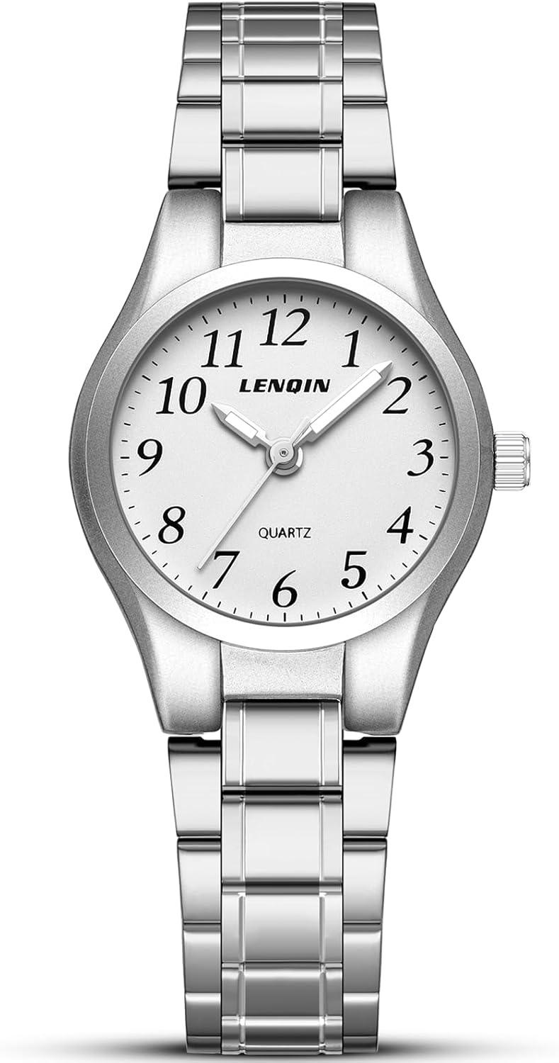 LN LENQIN Ladies Watches Stainless Steel Watches for Women Waterproof Women's Wrist Watches Classic Analog Quartz Womens Watch