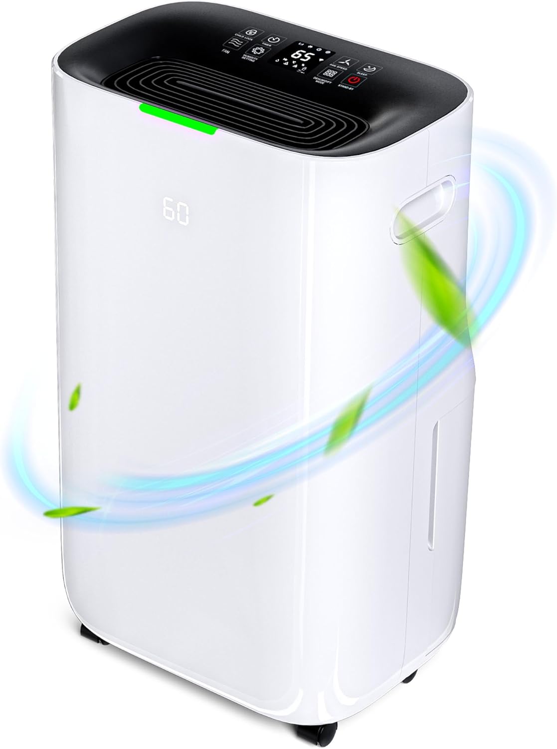 30L/Day Dehumidifier with Digital Humidity Display, Dehumidifiers for Home, 6.5L Water Tank, Laundry Drying, Continuous Drainage, Quiet Sleep Mode, 24H Timer, Ideal for Damp Condensation