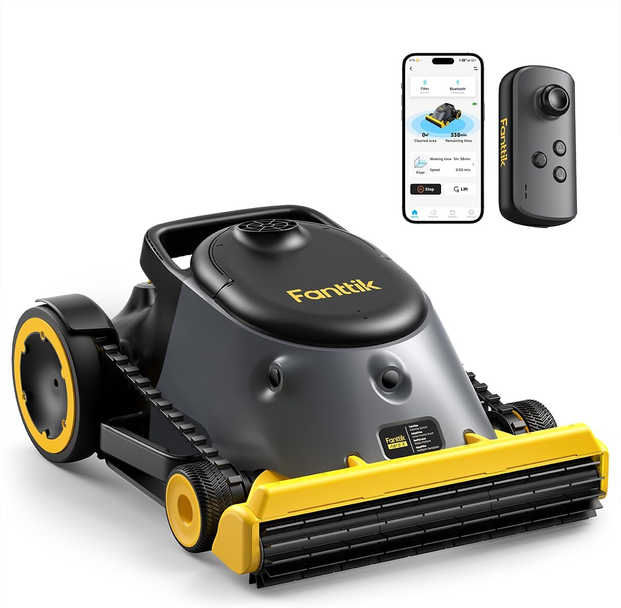 Fanttik Aero X Horizontal Waterline Cleaning, 4X Efficiency, 6H Working Time Cordless Robotic Pool Vacuum Cleaner, Clean Waterline, Wall, Floor, up to 5382 sq.ft, APP & Remote Control