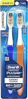 Oral-B Pulsar Expert Clean Battery Toothbrush, Medium, Tooth Brush Pack of 2, (Packaging may vary), Oral Care