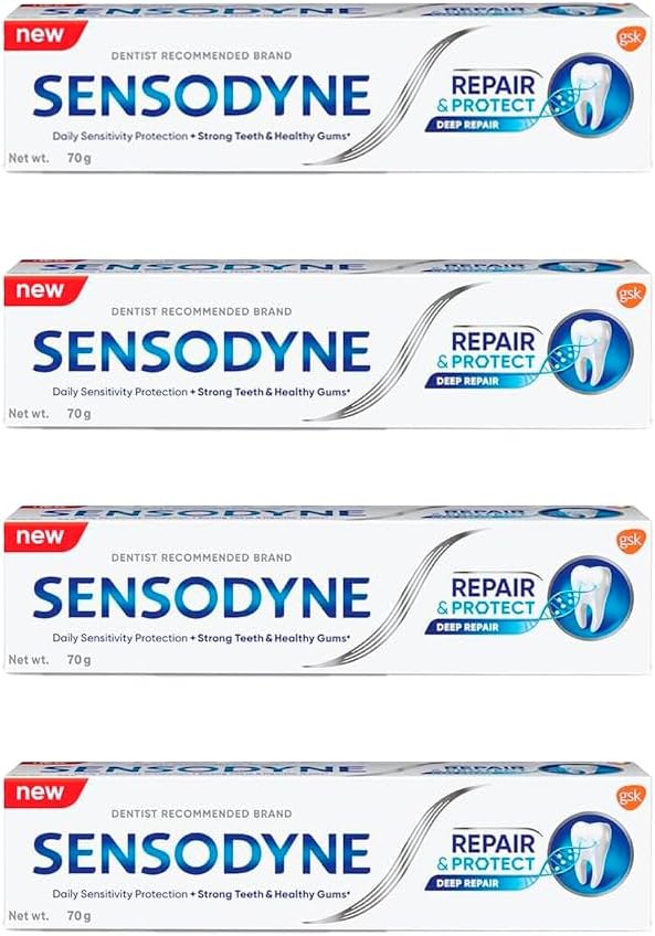 Sensodyne Repair & Protect Toothpaste | 70g (2.46 Ounce) | Pack of 4