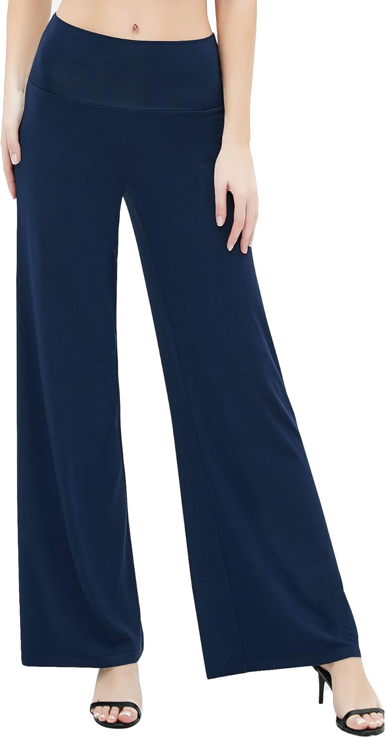 Urban CoCo Women's Dress Pants Solid Wide Leg Casual Sport Trousers Straight Leg High Waist Stretch Pants