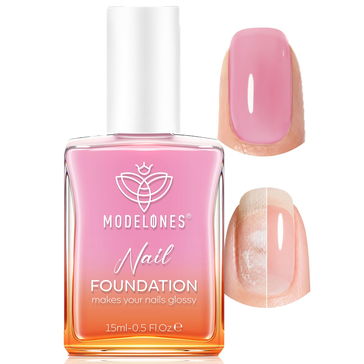 modelones Nail Strengthener Jelly Purple Pink Nail Repair for Damaged Nails Strengthening Polish Nail Growth and Strengthener Natural Concealer Foundation Toenails & Nail Care Gifts for Women