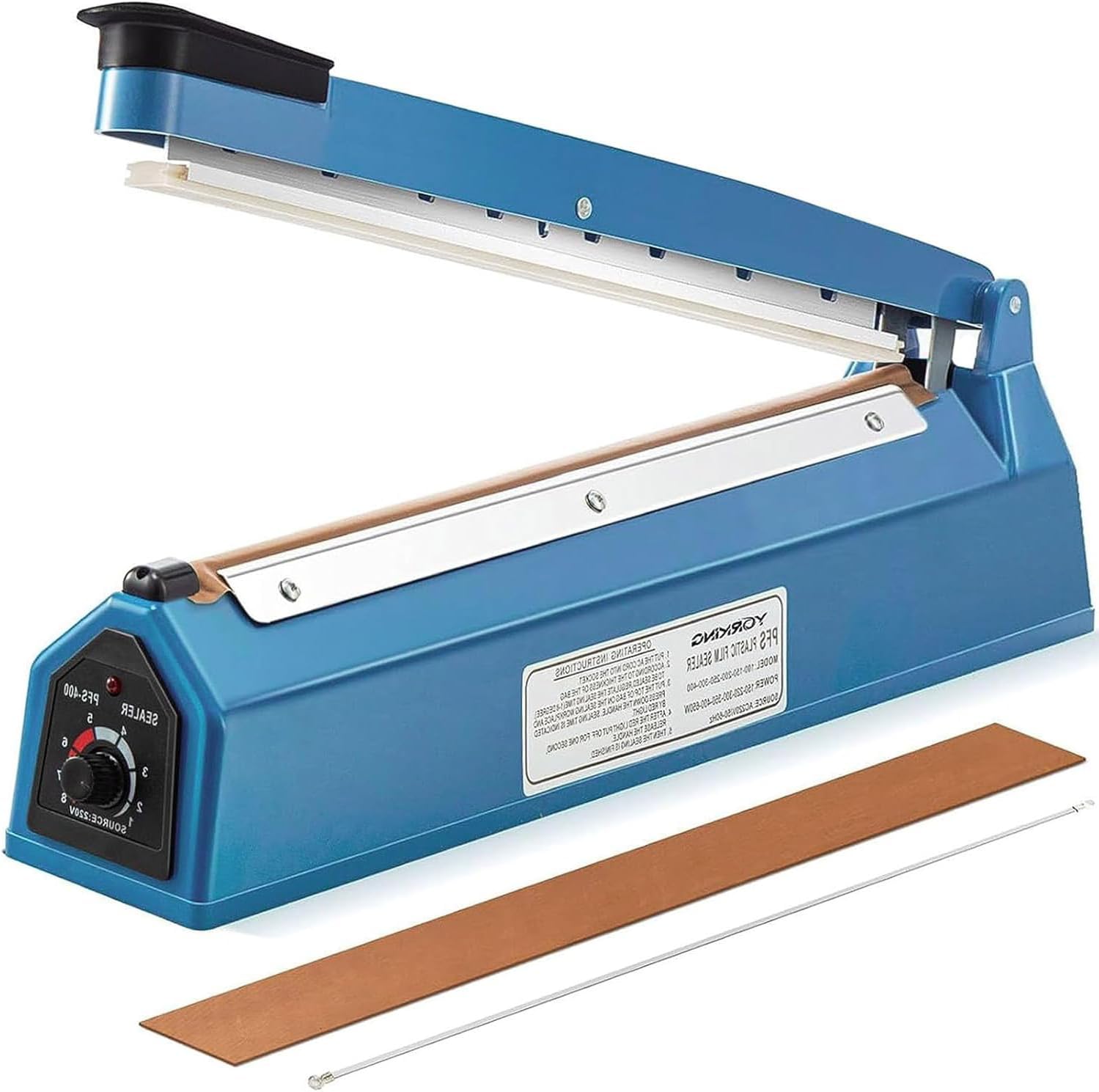 CROWNSHOP 400mm Impulse Heat Sealer Manual Plastic Bag Sealing Machine
