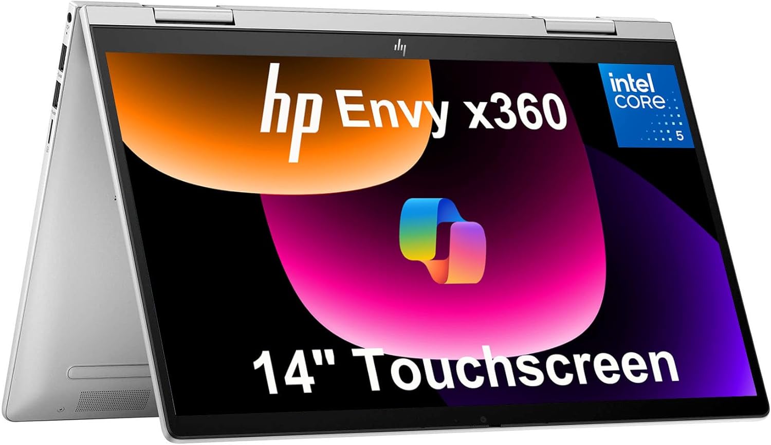 2025 HP Envy x360 2-in-1 Touchscreen Laptop (14" FHD, Intel 10-Core Core 5 120U (> i7-1355U), 8GB RAM, 512GB SSD) for Creator, Designer, Photographer, 5MP Webcam, Fingerprint, Backlit KB, Win 11 Home