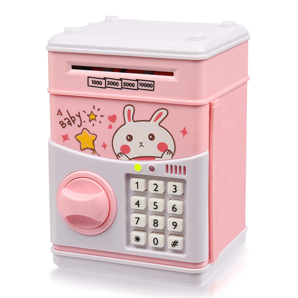 Kids Electronic Password Safe Mini ATM Piggy Bank Toy for 3-14 Year Old Boys and Girls