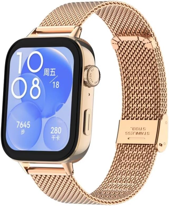 Watchband Compatible with Huawei Watch Fit 3/4/4pro Band,Stainless Steel Metal Replacement Strap Bracelet for Huawei Watch Fit 3/4/4pro Woman Man