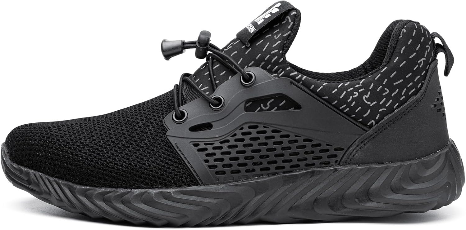 Safety Trainers Mens Steel Toe Cap Trainers Lightweight Safety Work Shoes Work Trainers Non-Slip Puncture Proof Shoes