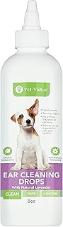 Dog Ear Cleaner Drops - 8oz Dog Cleaning Solution for Ear Cleaning and Grooming - Great for Flushing Out Build Up and Maintaining Hygiene