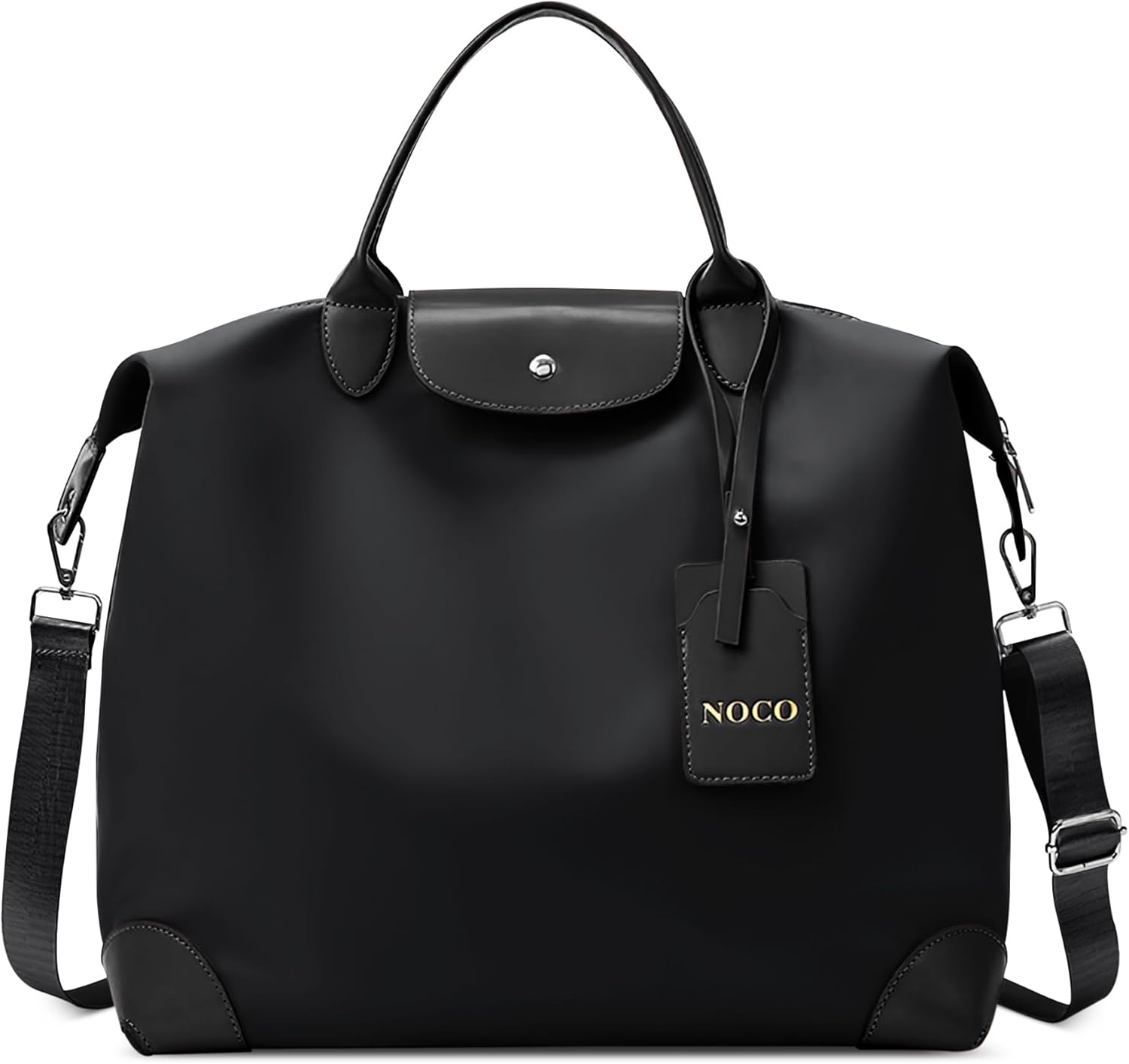 DORRISO Large Capacity Handbags for Women Lightweight 15 Inches Laptop Totes Bags Versatile Lady's Crossbody Bags with Ornament for Business Travel Sports Daily Waterproof Polyester Black