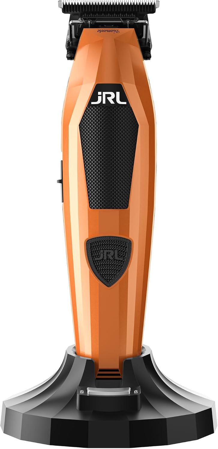 JRL Diamante 2025TH Professional Hair Trimmer, Quiet Low Vibration Barber Trimmer, 8200 RPM Brushless Motor, 5V Boost Technology, 42mm Parallel Motion Blade, 3-Hour Cordless Runtime, Orange
