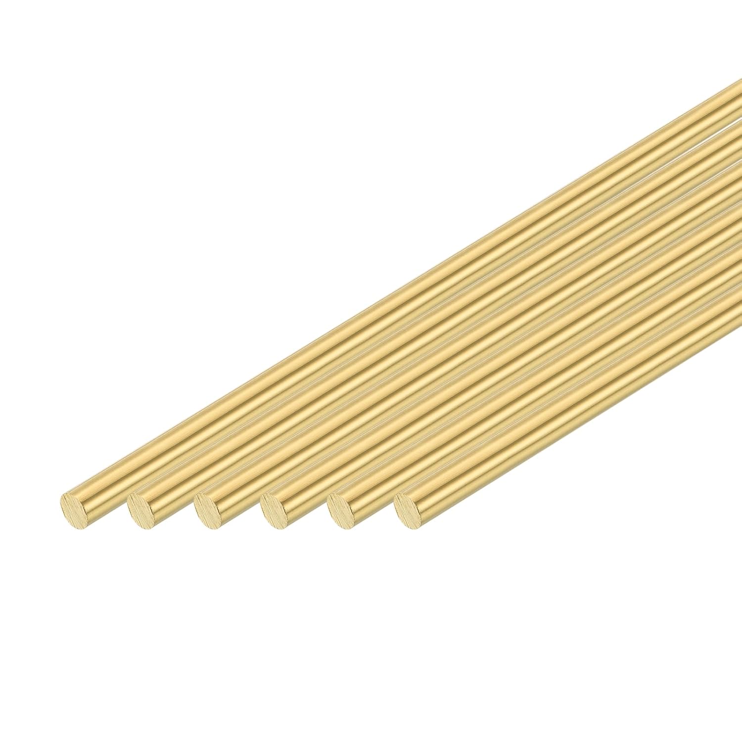Sourcing Map 8 Pcs 5/64"(2mm) Dia H62 Brass Round Rod, 4"(102mm) Length for DIY Crafts & Industry