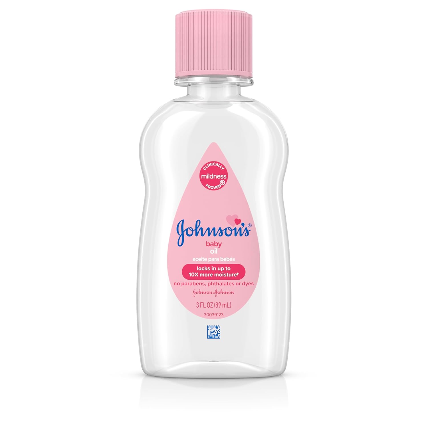 Johnson's Baby Oil, Pure Mineral Oil to Prevent Moisture Loss for Newborn, Kids, and Adults, Gentle and Soothing Baby Massage Oil, Dry Skin Relief, Hypoallergenic, Original Scent, 3 fl. oz