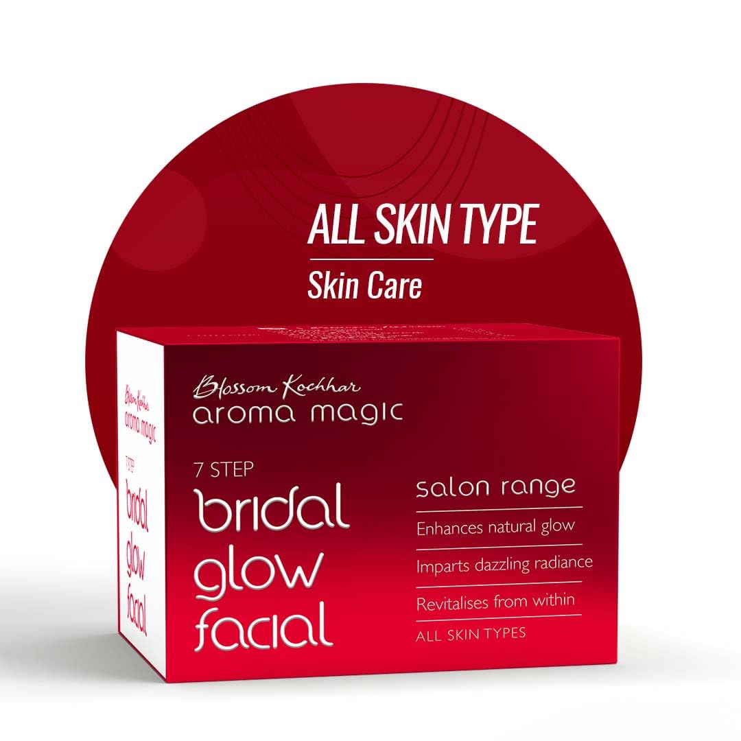 Aroma Magic Bridal Glow Facial Kit | 7-Step Facial for Radiance & Glowing Skin | Revitalizes Dull Skin & Deeply Nourishes | Salon-Quality Bridal Skincare at Home | Suitable for All Skin Types