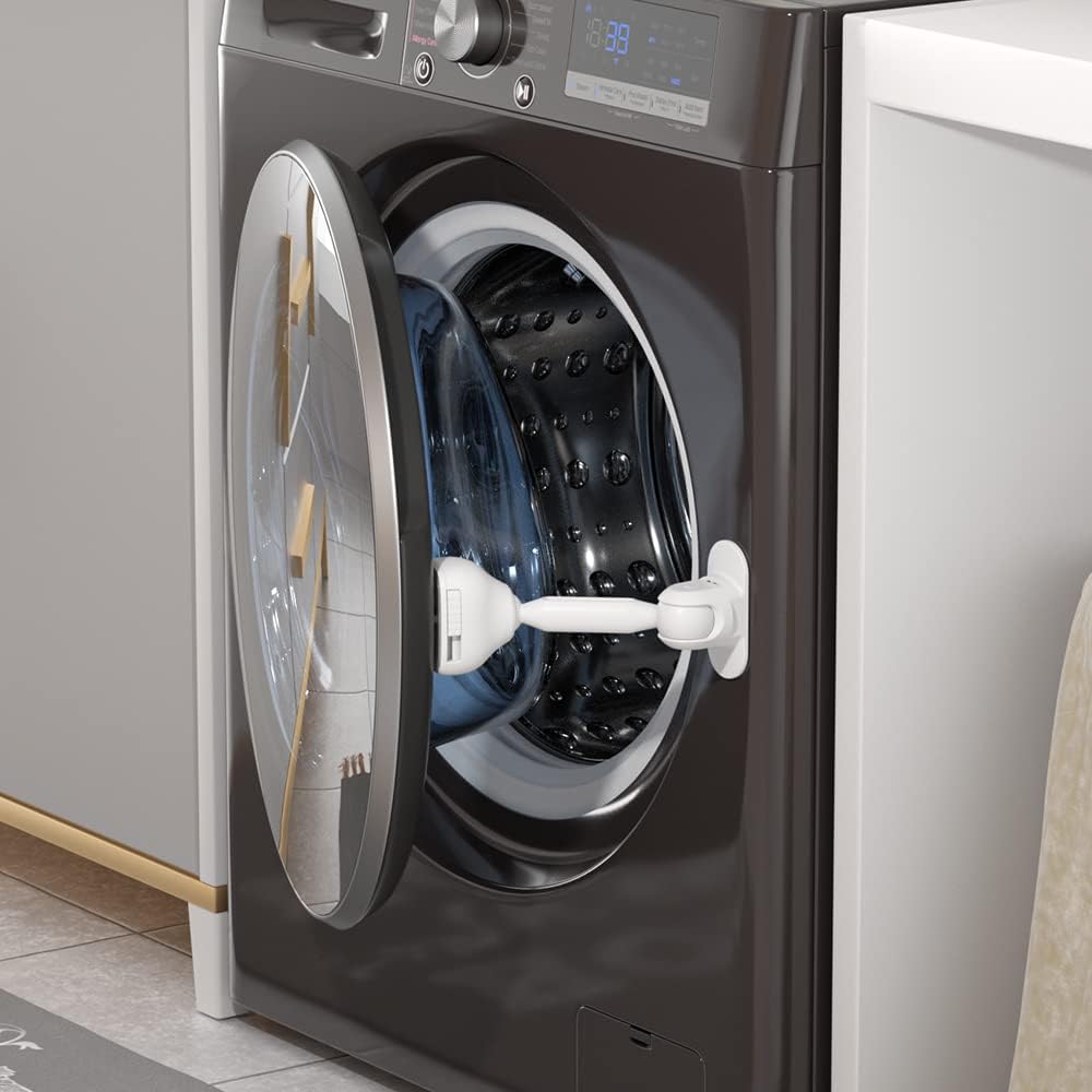 EUDEMON 1 Pack Baby Safety Washer/Dryer Door Holder,Front Load Washer Door Prop for Kids, Child Washing Machine Door Lock, Not Fit All Washers(White)