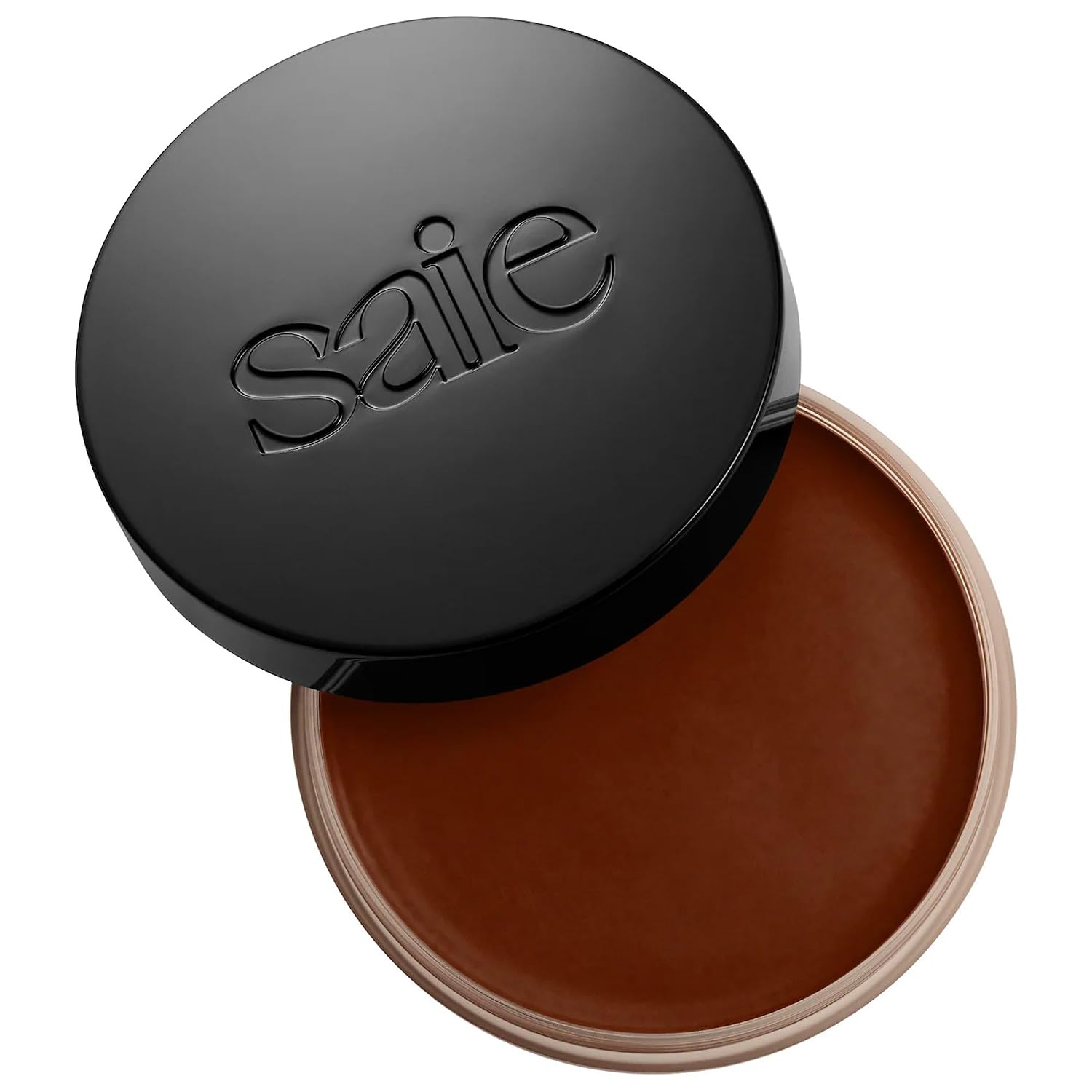 Saie Sun Melt Cream Bronzer - Buildable Balm Face Bronzer for Effortless Sculpting - Cream Contour Enriched with Vitamin C, Nourishing Skincare Ingredients & a Natural Finish - Deep Bronze (1 oz)