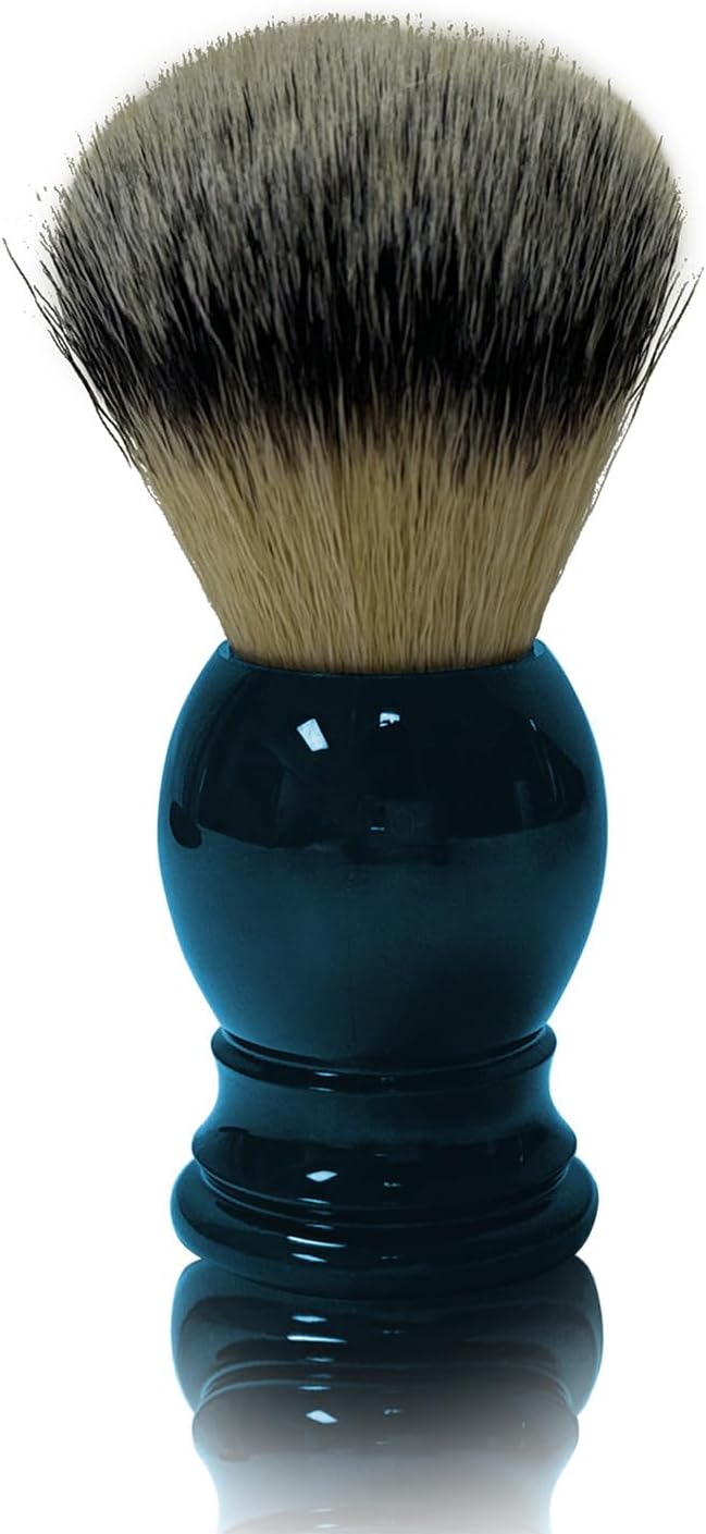 Synthetic Shaving Brush for Men Nylon Bristles Shave Brush for Rich Lather Ergonomic Plastic Handle Wet Shaving Tool for Lathering Shaving Cream & Soap Travel Grooming Gift for Husband Dad