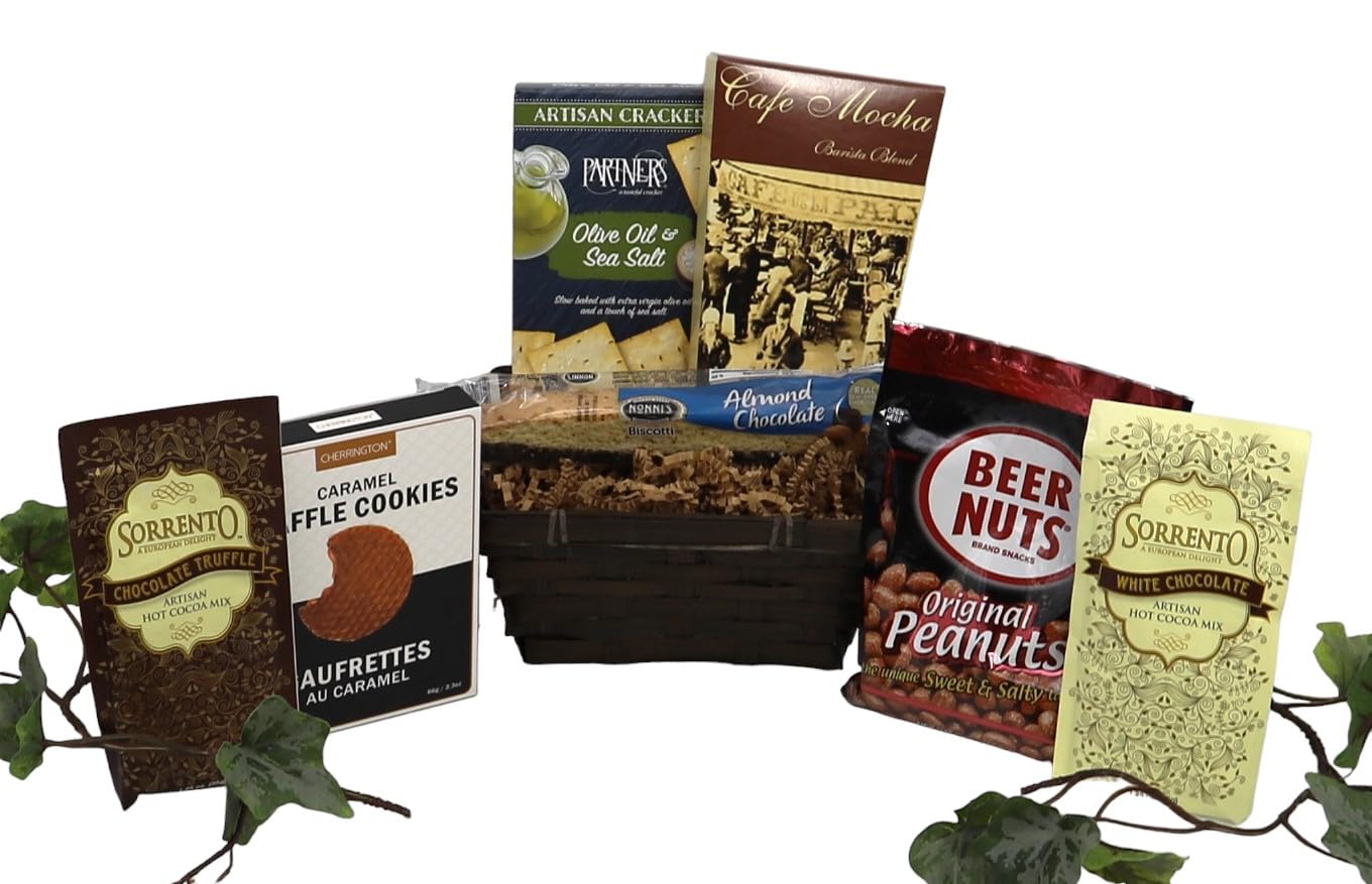 Gift Basket Village - Kosher Sweets and Treats Gift Basket: Gourmet Biscotti, Nuts, Drink Mixes, and More, Perfect for Any Occasion, Handcrafted in the USA