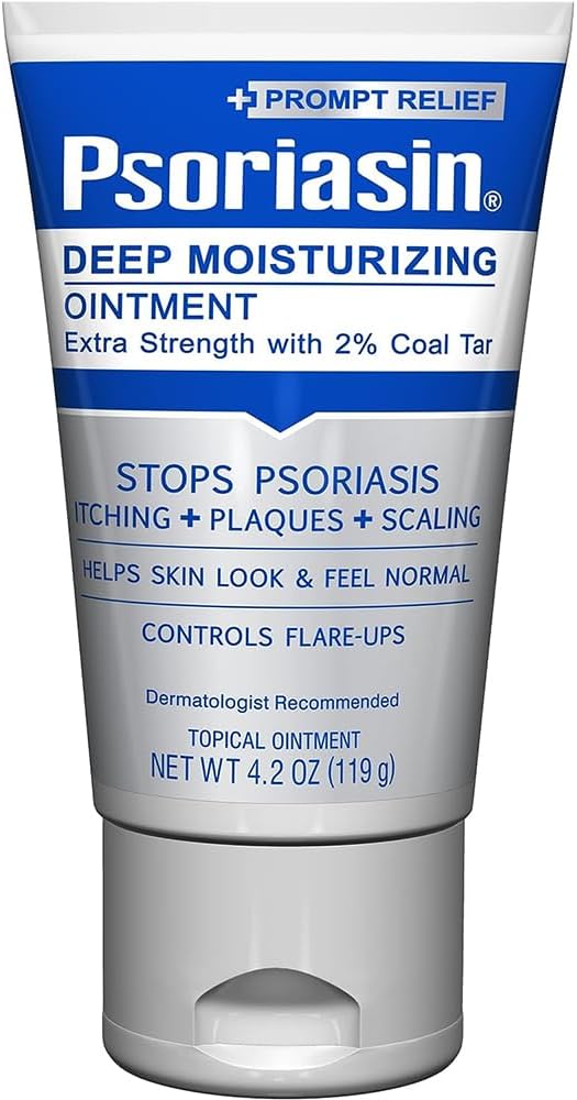 Psoriasin Deep Moisturizing Ointment - 2% Coal Tar - Stops Psoriasis Itching, Scaling, Redness - 4.2 oz