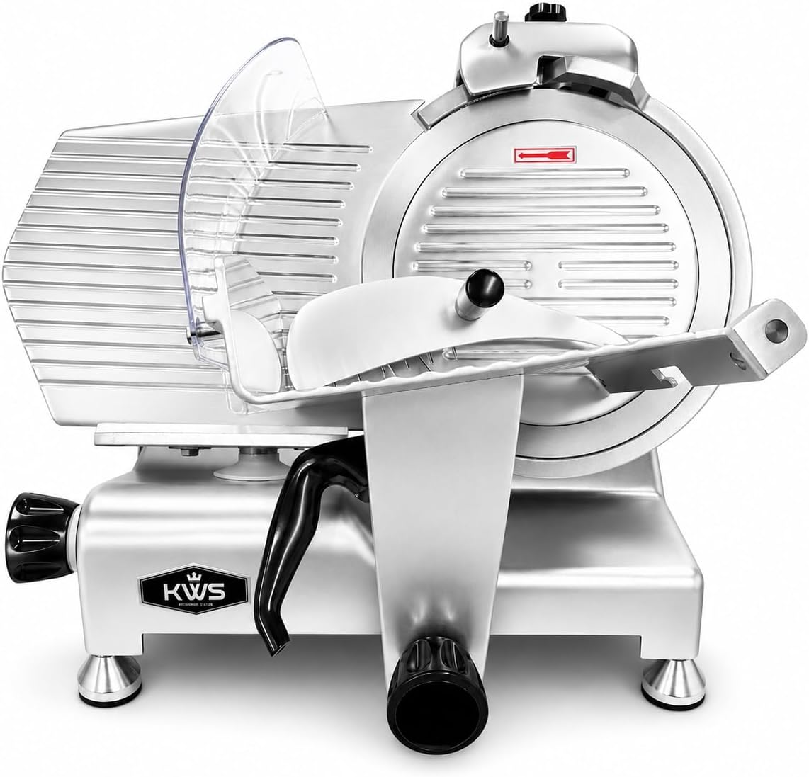 KWS Commercial 420W Electric Meat Slicer 12" Frozen Meat Deli Slicer Restaurant and Home Use [ETL, NSF Certified] (Stainless Steel Blade, 12-Inch Blade)