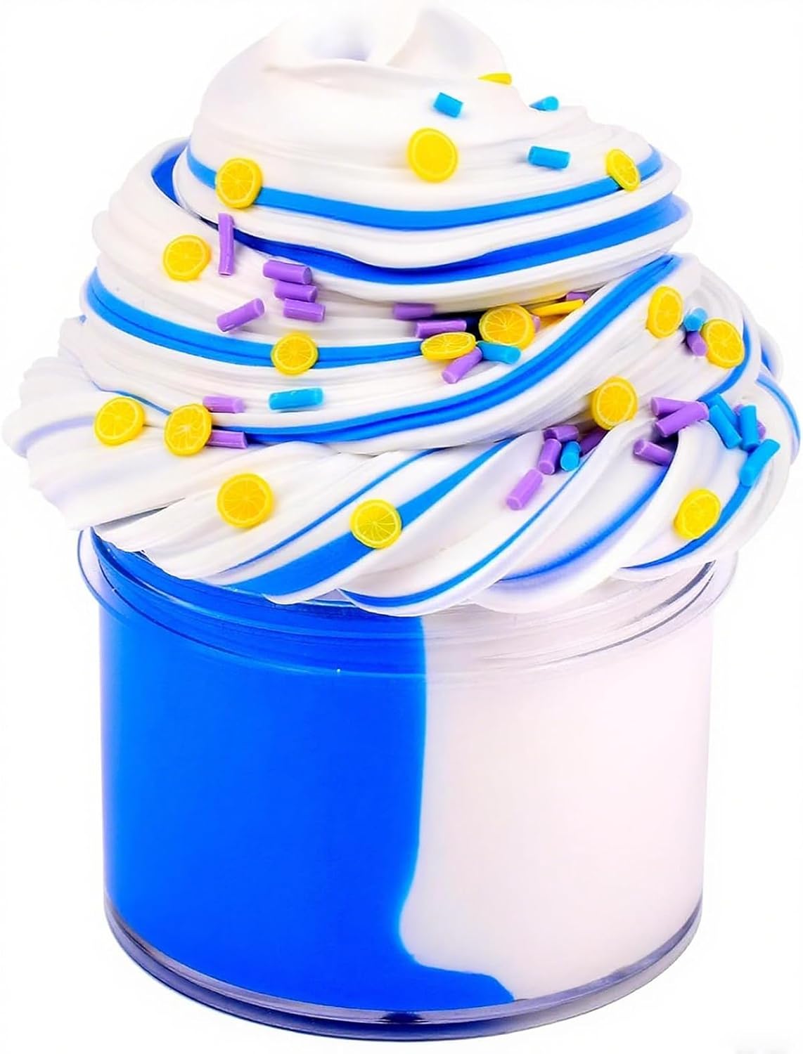 Fluffy Butter Slime Kits for Girls Boys,With Blue Charms,Super Soft and Non Sticky Slime,Scented Slime Party Favors(7OZ 200ML)