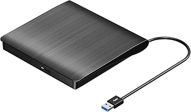 ROOFULL External CD DVD Drive USB 3.0 Portable DVD & CD-ROM +/-RW Player Burner Reader Writer Rewriter Adapter Optical Disc Drive for Laptop PC Windows 11/10/8/7 Mac Linux Desktop Computer