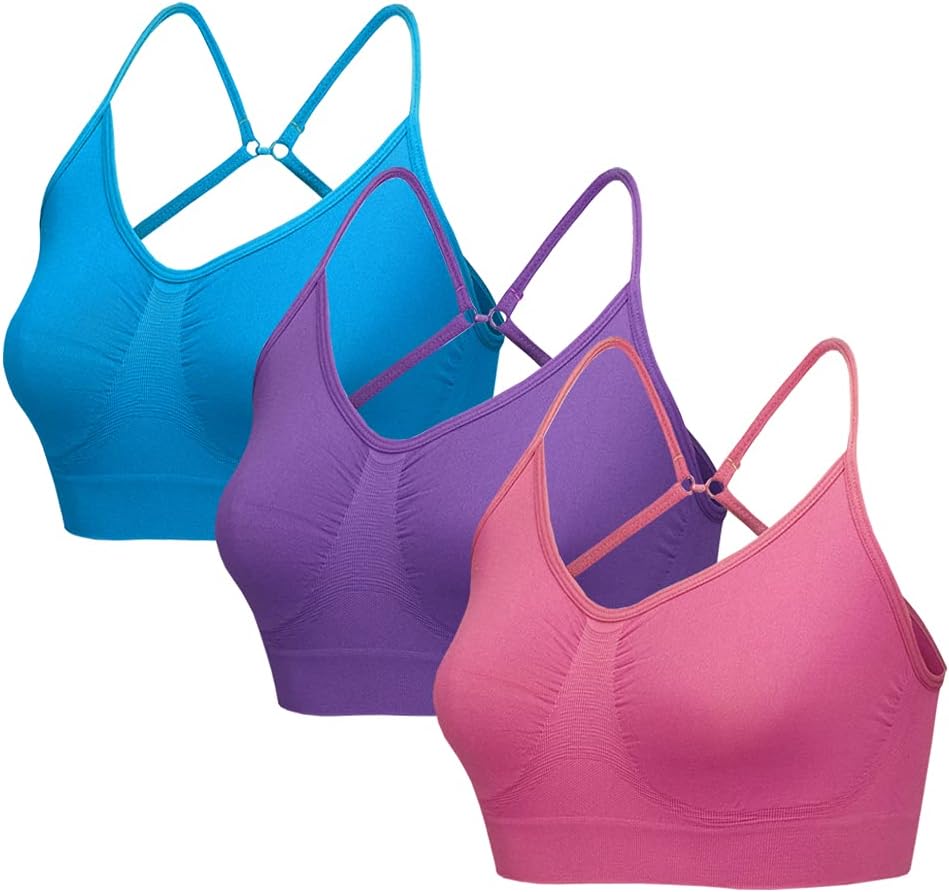 Blu Apparel 3 6 9 Pack Multi Fasten Comfort Seamless Stretch Bra Unpadded