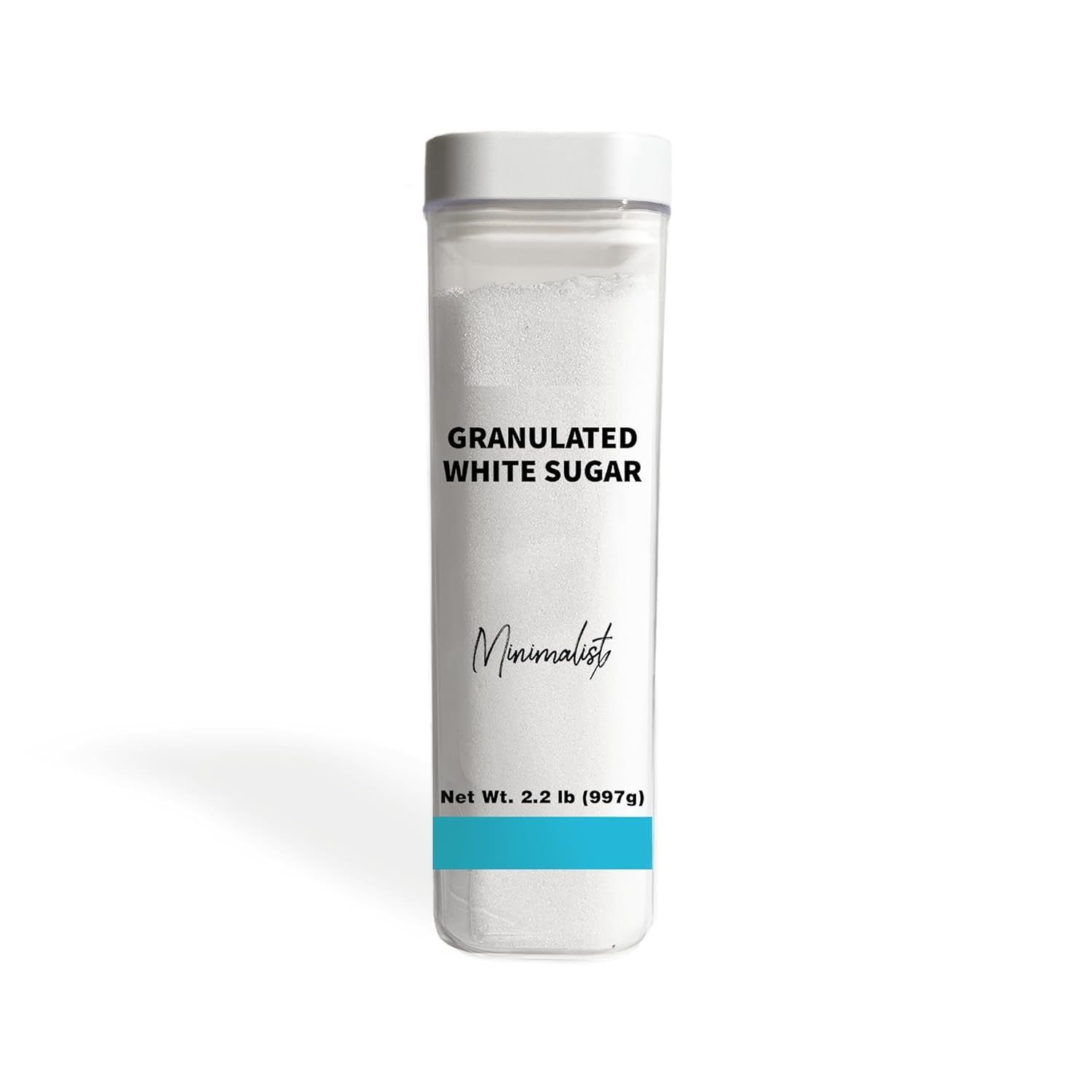 Minimalist Granulated White Sugar, 2.2 lb, Versatile Pantry Staple, Sweet Taste, Reusable Packaging