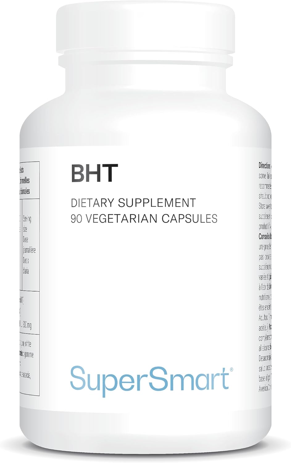 BHT (Butylated Hydroxytoluene) – Fights Oxidative Stress – Powerful Antioxidant & Antiviral – Anti-Age – Vegan – SuperSmart