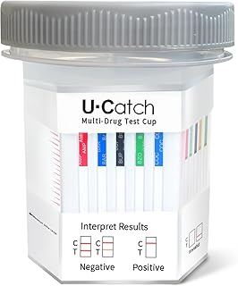 [5 Pack] 10 Panel Multi Drug Test Kit Urine Cup: Urine Test Cup Rapid Test at Home with Temperature Strip - The Largest DOA Cup