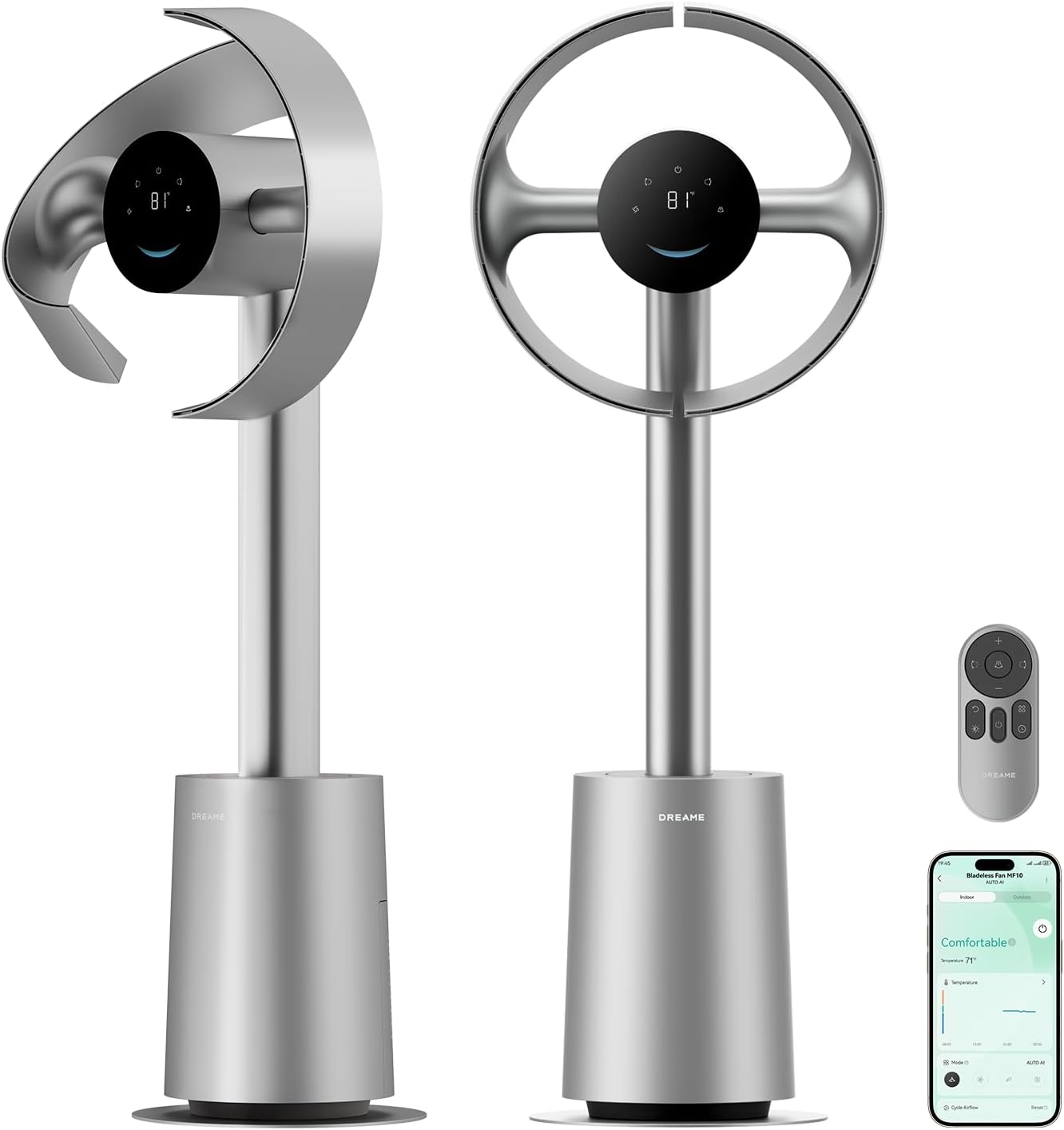 dreame Bladeless Tower Fan MF10 for Bedroom with 270° Spatial Airflow