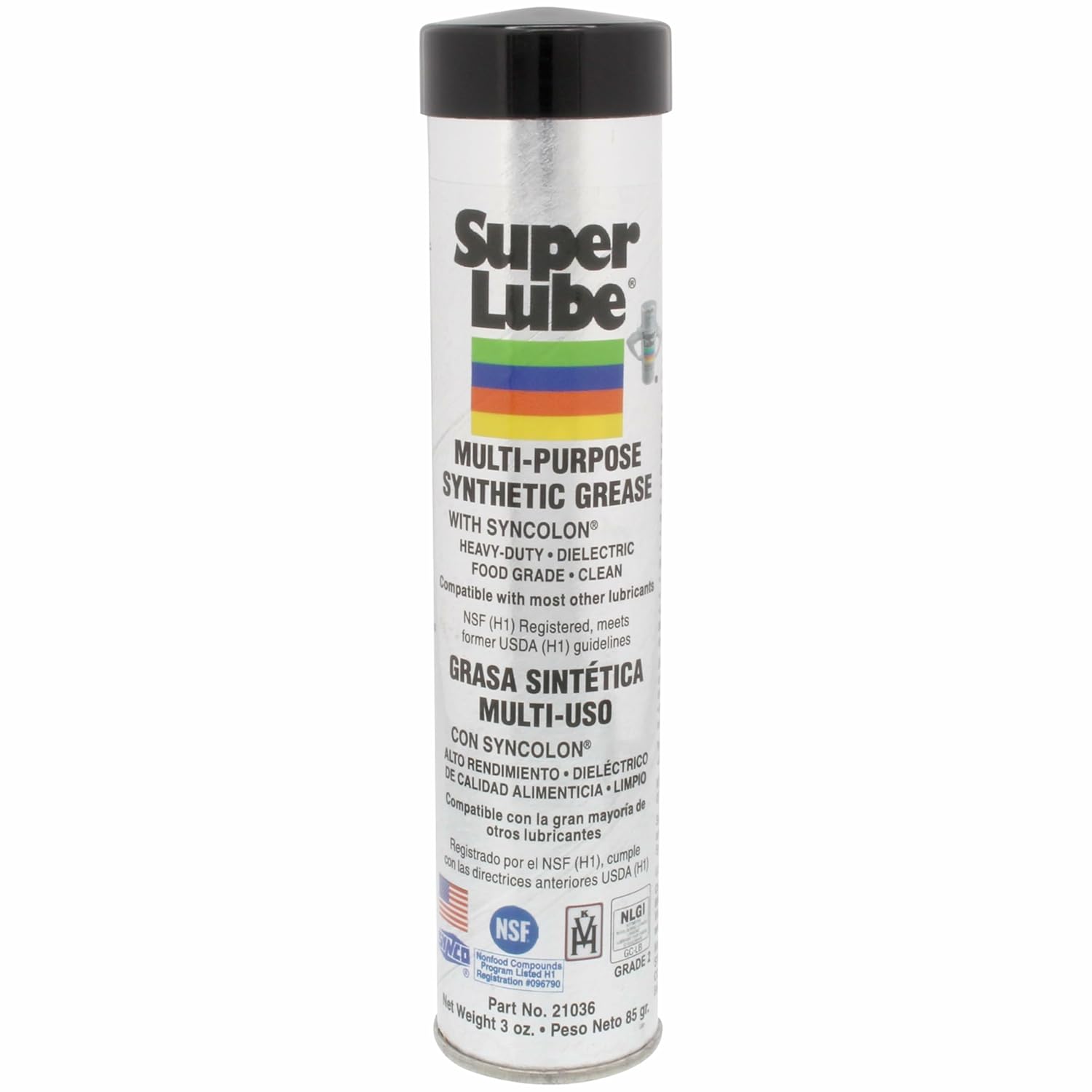 Super Lube Multi-Purpose Synthetic Grease w/ Syncolon® (Clear, 3oz Cartridge) | NSF Certified Food Grade & Clean | Heavy Duty Friction, Wear & Rust Protection
