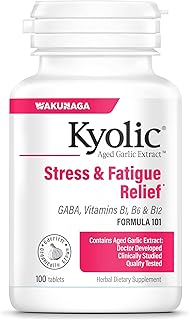 Kyolic Aged Garlic Extract Formula 101, Stress and Fatigue Relief, 100 Tablets (Packaging May Vary)