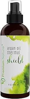 Premium Nature Argan Heat Protectant Spray for Hair Protection - 8oz Thermal Spray Suitable for All Hair Types, Moisturizes for Smooth, Sleek Look, Silicone Free, Natural Scent