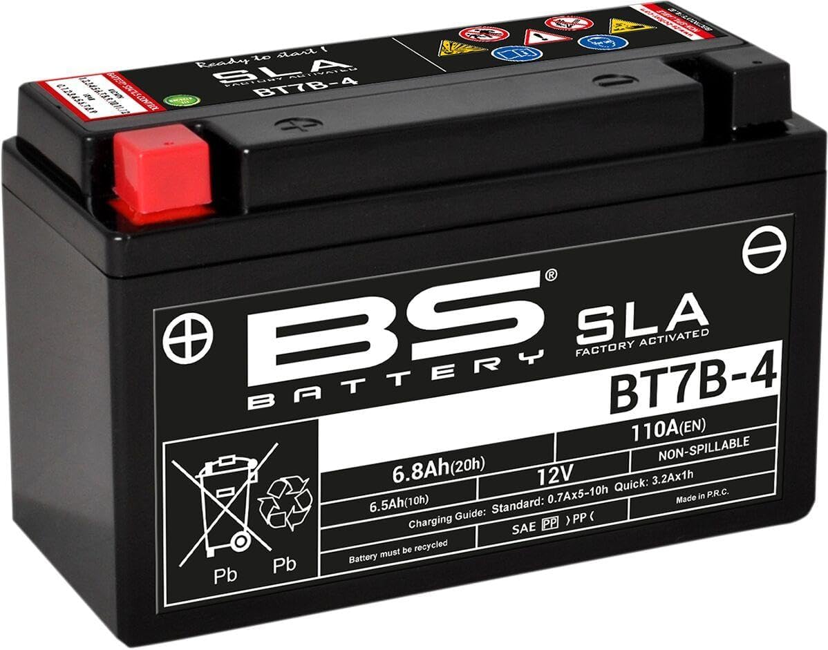 BS battery 300641 BT7b 4 Sla AGM Motorcycle Battery (Black)