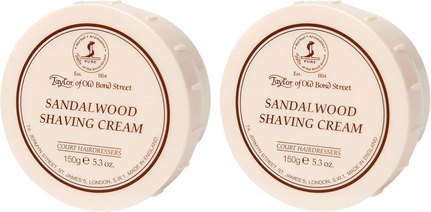 Taylor of Old Bond Street Sandalwood Shaving Cream Bowl 150g 2-Pack
