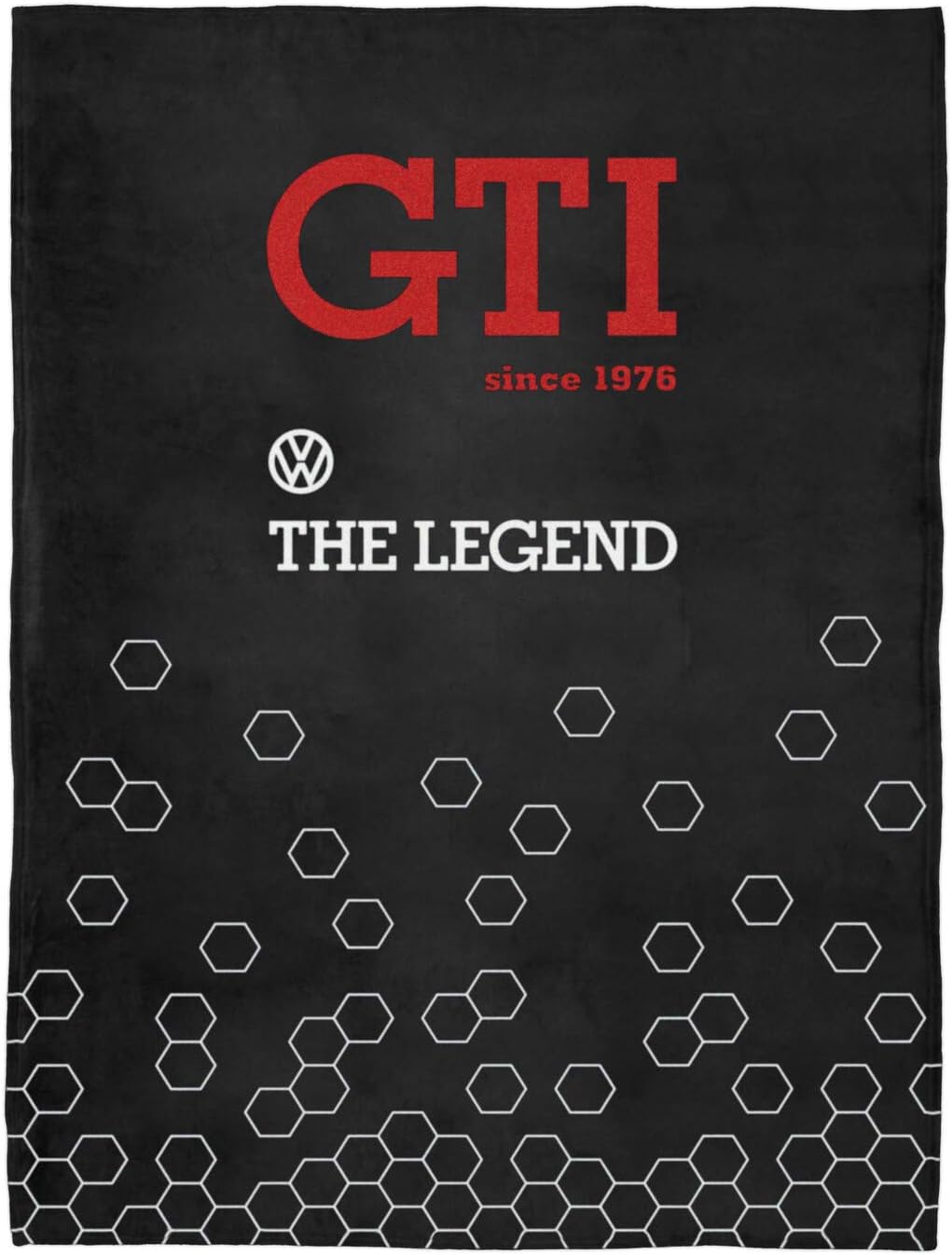 BRISA VW Collection - Volkswagen Soft Cuddly Fleece Blanket in GTI Design (150x200 cm/59x78.7 in./GTI The Legend/Black)