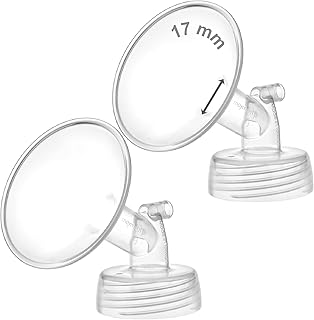 2X 17 mm Maymom Wide Neck Pump Parts Compatible with Spectra S1/S2 Pumps; Incl Wide Mouth Flanges; Not Original Spectra Flange; Replaces Spectra Shield (Two Small Flanges)